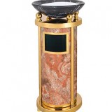 圓形仿石鈦金垃圾桶