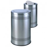 不銹鋼港式搖蓋垃圾桶