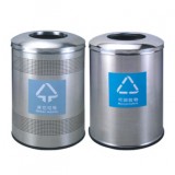 室內沖孔圓柱形不銹鋼垃圾桶