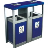 銀藍分類環保鋼制垃圾桶