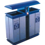 藍頂分類環保鋼制垃圾桶