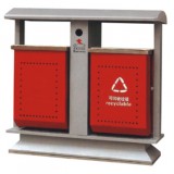 中國紅分類鋼制垃圾箱