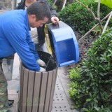 峨眉山景區鋼木垃圾桶高品質