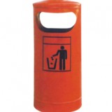 消防部隊定制戶外圓形鋼制垃圾桶