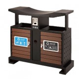 高檔別墅區(qū)鋼木垃圾桶