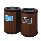 雙桶定制環(huán)保鋼木垃圾桶