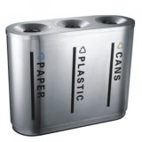 室內(nèi)不銹鋼三分類垃圾桶