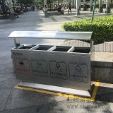 深圳地鐵物業選購戶外四分類不銹鋼垃圾桶