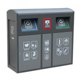 戶外三分類鋼板垃圾箱