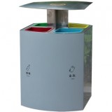 戶外資源分類不銹鋼回收箱