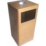 腐刻電鍍土豪金不銹鋼垃圾桶