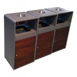 戶外組合式鋼木分類垃圾桶