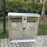 新型不銹鋼垃圾箱投放使用