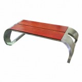 公園長條形不銹鋼等候休息椅