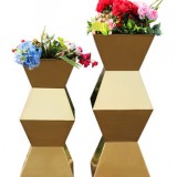 室內方形鏡面鈦金不銹鋼花盆