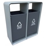 室外市政街道噴塑不銹鋼分類垃圾桶