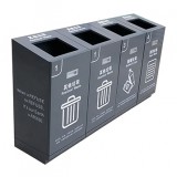 室內(nèi)購(gòu)物商場(chǎng)商用滑軌不銹鋼分類(lèi)垃圾桶