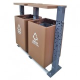 惠州戶外景區兩連體不銹鋼分類垃圾桶