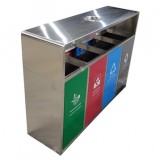四色分類果皮不銹鋼垃圾箱