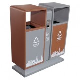 戶外城市街道噴塑不銹鋼分類垃圾桶