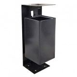 戶外噴塑黑色不銹鋼垃圾桶單筒