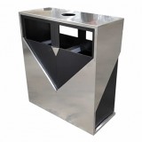 戶外小區噴塑雙層不銹鋼分類垃圾桶