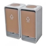 室內(nèi)商用搖擺蓋UV打印不銹鋼分類垃圾桶