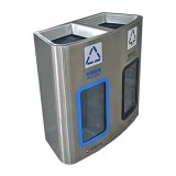 地鐵站通道透明不銹鋼分類垃圾桶