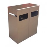 抽拉式滑軌電鍍雙開門不銹鋼分類垃圾桶