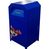 公園幼兒園卡通UV打印不銹鋼分類垃圾桶