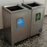 美學的實踐室內地鐵站直投口兩分類不銹鋼垃圾桶定制