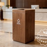 商用轉木紋方形金屬垃圾桶當工業強度邂逅自然美學
