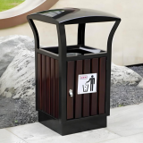 小蠻腰公園的風(fēng)景線鋼木方形垃圾桶的定制美學(xué)