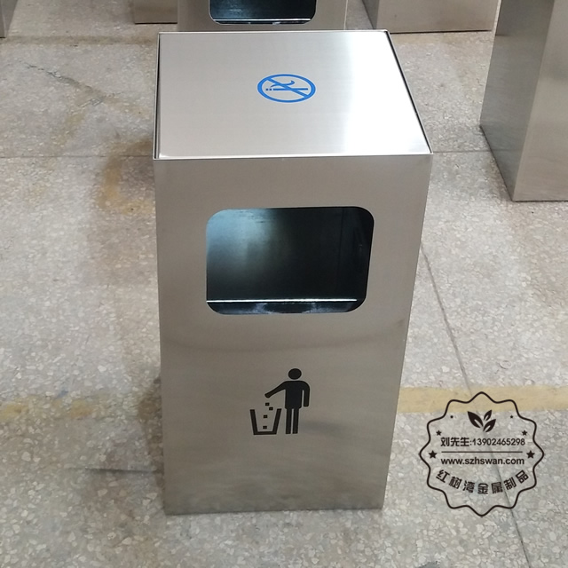 方形不銹鋼單桶果皮箱圖片002