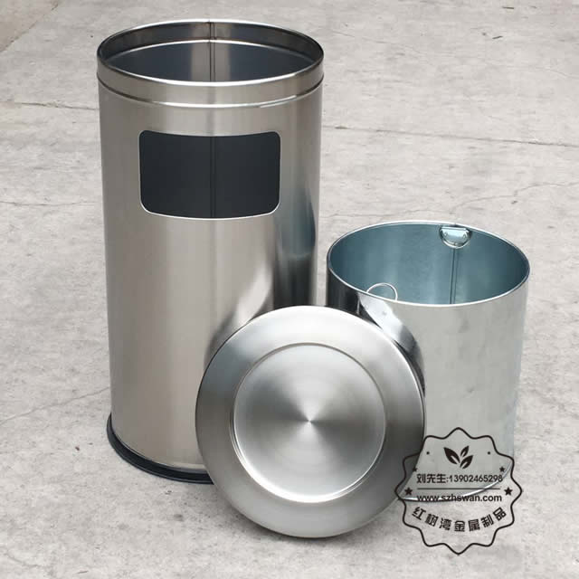 加厚澳式凹蓋不銹鋼果皮箱圖片002