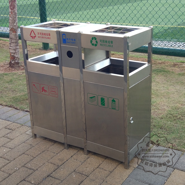 不銹鋼分類環保垃圾桶圖片003