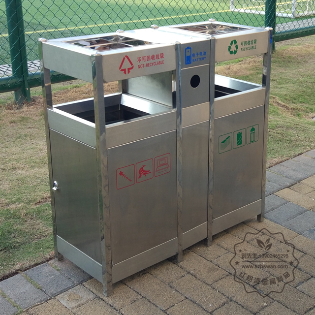 不銹鋼分類環保垃圾桶圖片001