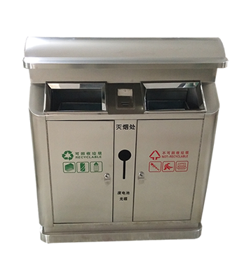 304加厚戶外不銹鋼分類垃圾桶主圖