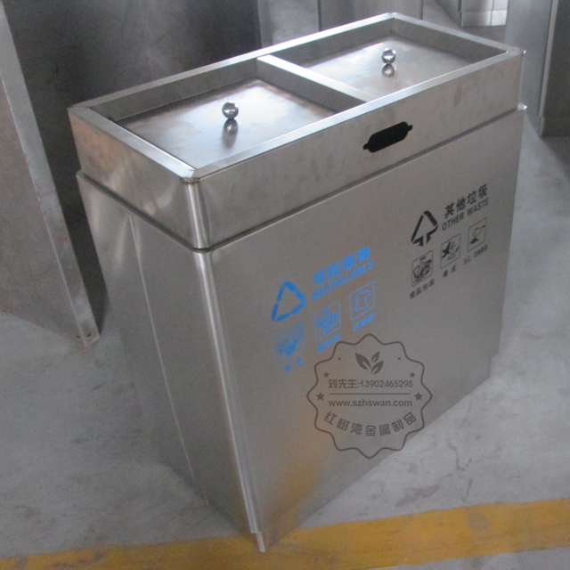 室內分類環保不銹鋼垃圾桶圖片002