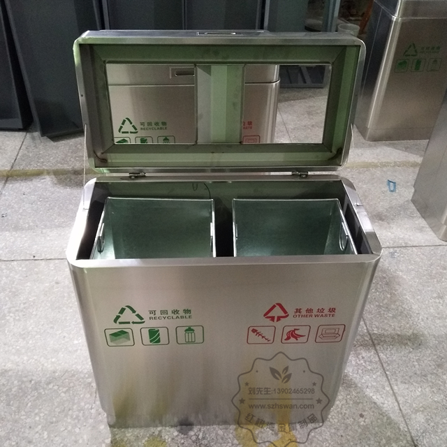 室內分類環保不銹鋼垃圾桶圖片003