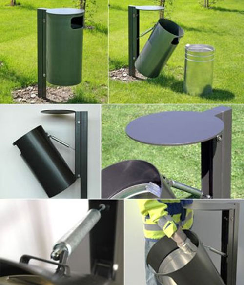 新型戶外圓形垃圾桶內(nèi)膽設(shè)計提取更輕松