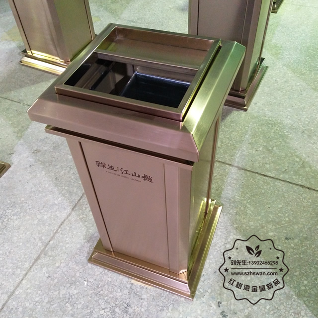 方形電梯口不銹鋼垃圾桶圖片13