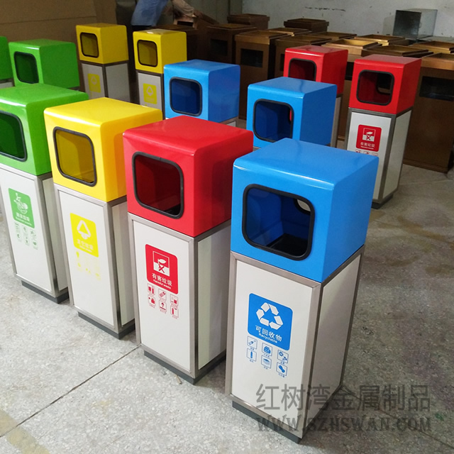 汕頭方形分類不銹鋼垃圾桶學校采購案例