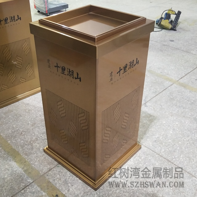 不銹鋼垃圾桶蝕刻填漆圖片001