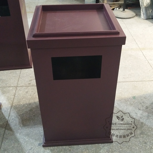 噴塑室內電梯口方形鐵皮果皮箱圖片002