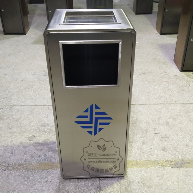 室內(nèi)電梯口方形不銹鋼果皮箱圖片001