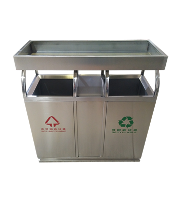 綠化養花容器花盆不銹鋼分類垃圾桶主圖