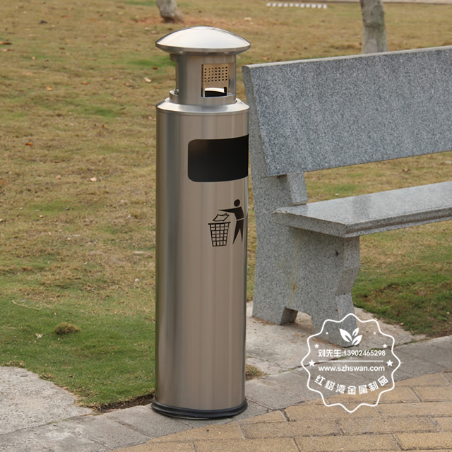 圓柱形不銹鋼煙灰垃圾桶圖片001