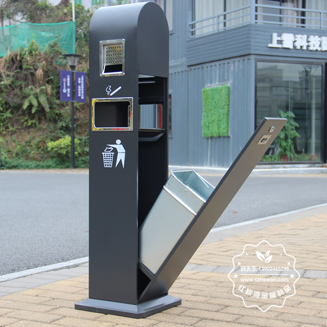 戶外烤漆不銹鋼吸煙柱果殼箱圖片002