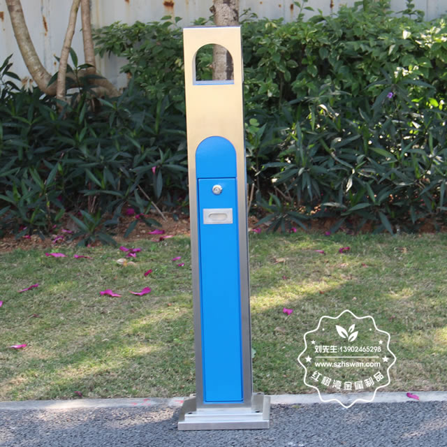 創意室外方形不銹鋼煙灰柱圖片002